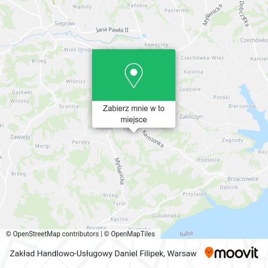 Mapa Zakład Handlowo-Usługowy Daniel Filipek