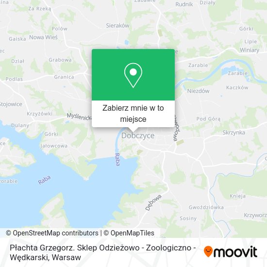 Mapa Płachta Grzegorz. Sklep Odzieżowo - Zoologiczno - Wędkarski