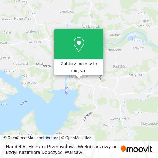 Mapa Handel Artykułami Przemysłowo-Wielobranżowymi. Bzdyl Kazimiera Dobczyce