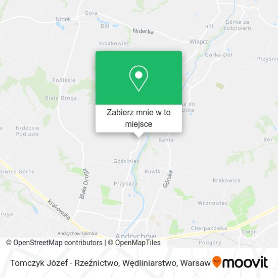 Mapa Tomczyk Józef - Rzeźnictwo, Wędliniarstwo