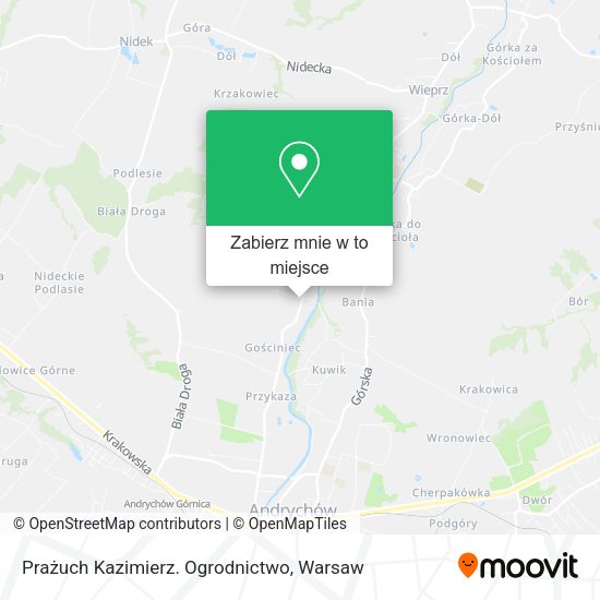 Mapa Prażuch Kazimierz. Ogrodnictwo