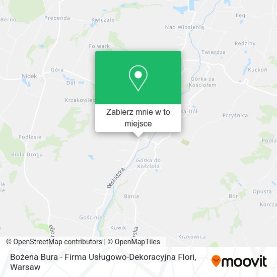 Mapa Bożena Bura - Firma Usługowo-Dekoracyjna Flori