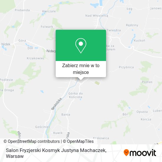 Mapa Salon Fryzjerski Kosmyk Justyna Machaczek