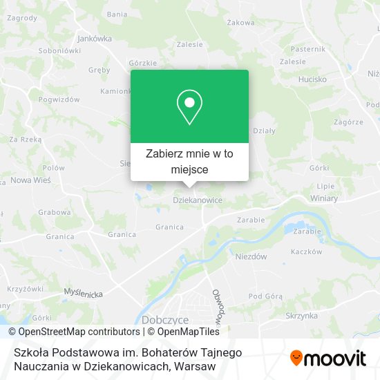 Mapa Szkoła Podstawowa im. Bohaterów Tajnego Nauczania w Dziekanowicach