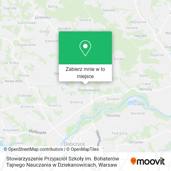 Mapa Stowarzyszenie Przyjaciół Szkoły im. Bohaterów Tajnego Nauczania w Dziekanowicach