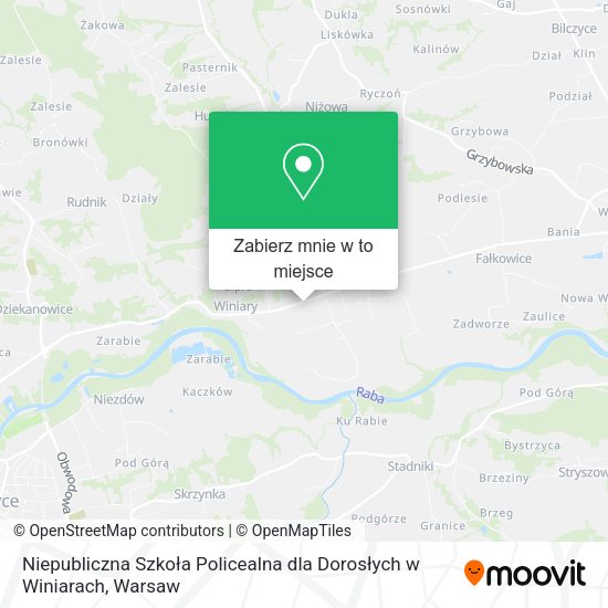 Mapa Niepubliczna Szkoła Policealna dla Dorosłych w Winiarach