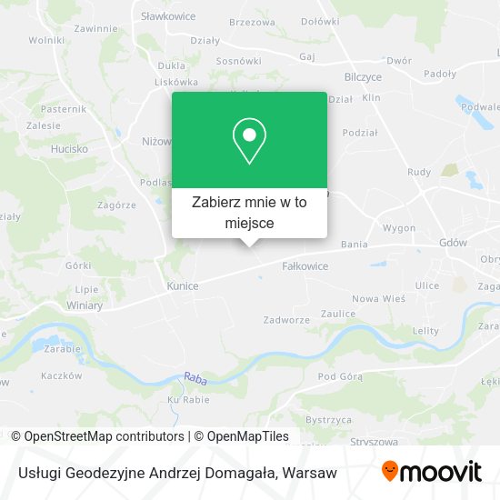 Mapa Usługi Geodezyjne Andrzej Domagała