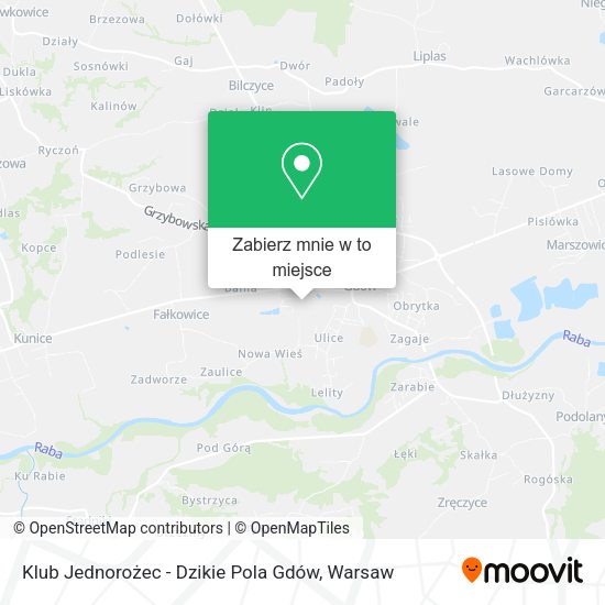 Mapa Klub Jednorożec - Dzikie Pola Gdów