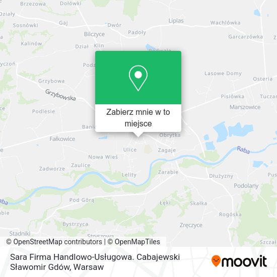 Mapa Sara Firma Handlowo-Usługowa. Cabajewski Sławomir Gdów