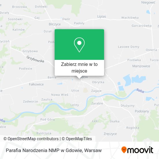 Mapa Parafia Narodzenia NMP w Gdowie