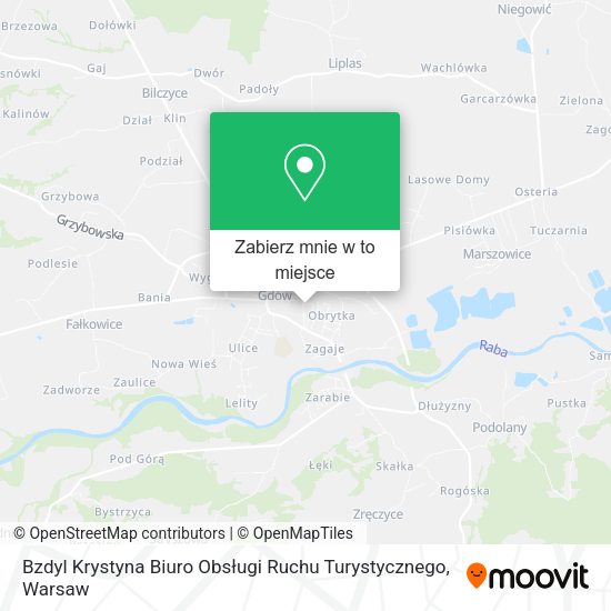 Mapa Bzdyl Krystyna Biuro Obsługi Ruchu Turystycznego