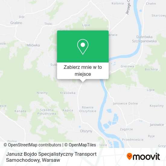 Mapa Janusz Bojdo Specjalistyczny Transport Samochodowy