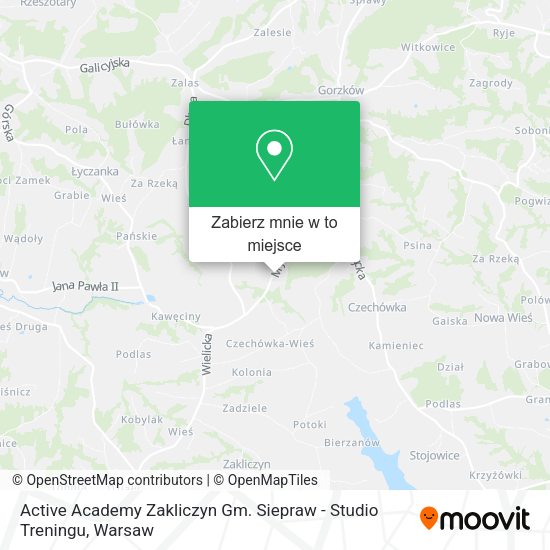 Mapa Active Academy Zakliczyn Gm. Siepraw - Studio Treningu