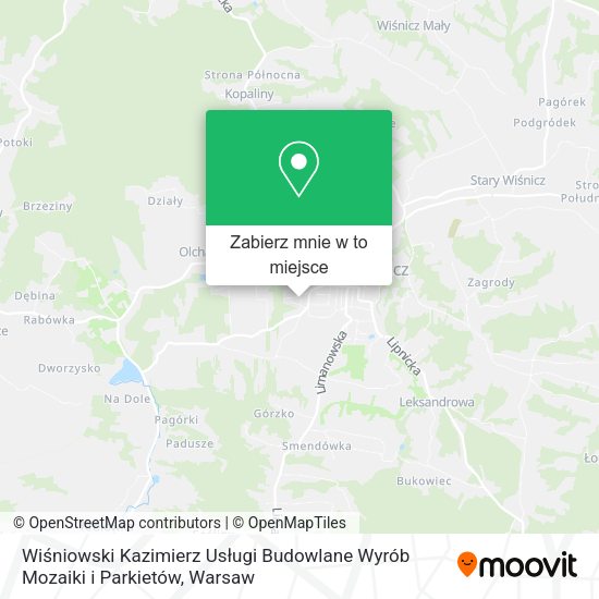 Mapa Wiśniowski Kazimierz Usługi Budowlane Wyrób Mozaiki i Parkietów