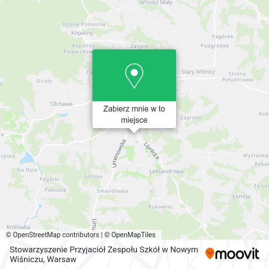 Mapa Stowarzyszenie Przyjaciół Zespołu Szkół w Nowym Wiśniczu