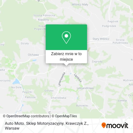 Mapa Auto Moto. Sklep Motoryzacyjny. Krawczyk Z.