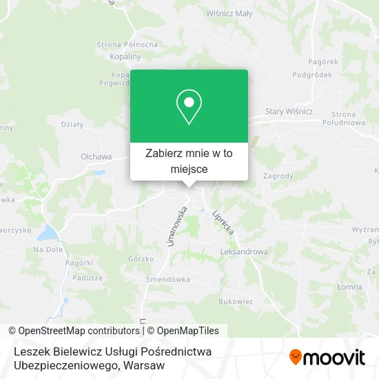 Mapa Leszek Bielewicz Usługi Pośrednictwa Ubezpieczeniowego