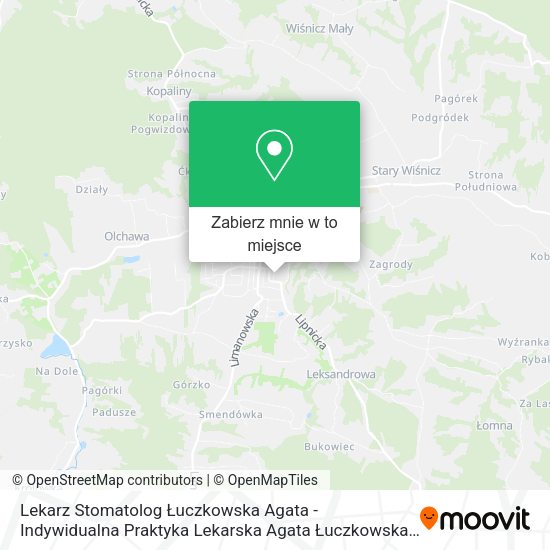 Mapa Lekarz Stomatolog Łuczkowska Agata - Indywidualna Praktyka Lekarska Agata Łuczkowska