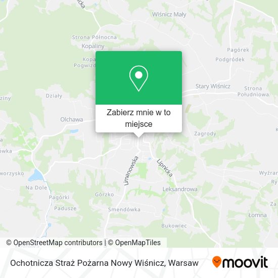 Mapa Ochotnicza Straż Pożarna Nowy Wiśnicz