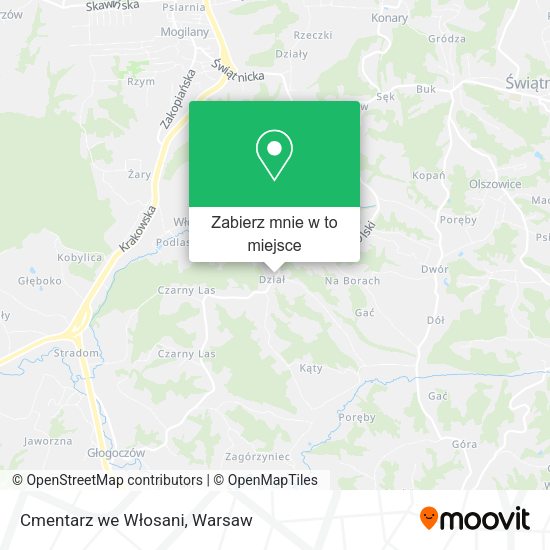 Mapa Cmentarz we Włosani