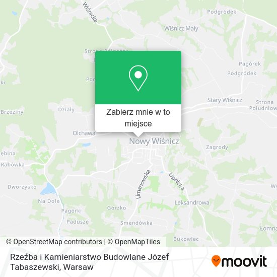 Mapa Rzeźba i Kamieniarstwo Budowlane Józef Tabaszewski