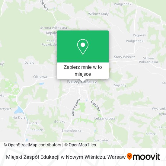 Mapa Miejski Zespół Edukacji w Nowym Wiśniczu