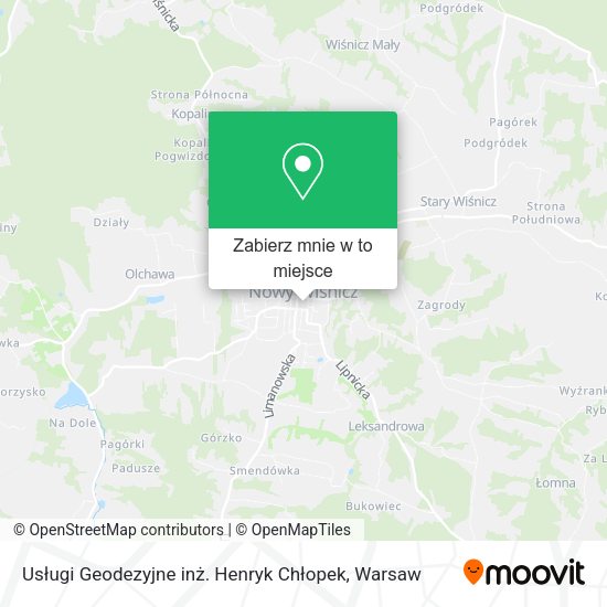 Mapa Usługi Geodezyjne inż. Henryk Chłopek