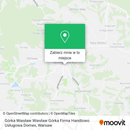 Mapa Górka Wiesław Wiesław Górka Firma Handlowo Usługowa Domex