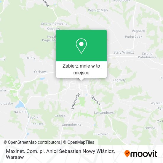 Mapa Maxinet. Com. pl. Anioł Sebastian Nowy Wiśnicz