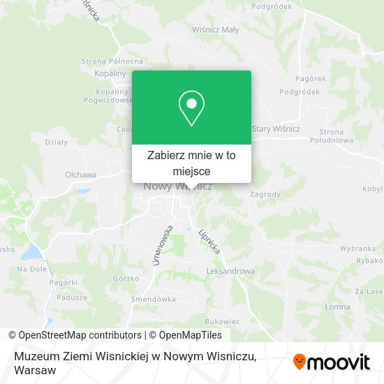 Mapa Muzeum Ziemi Wisnickiej w Nowym Wisniczu