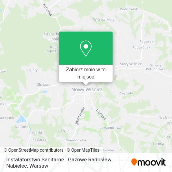 Mapa Instalatorstwo Sanitarne i Gazowe Radosław Nabielec