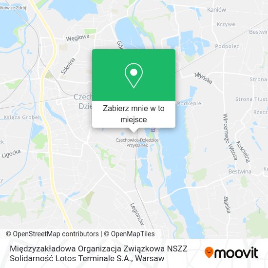 Mapa Międzyzakładowa Organizacja Związkowa NSZZ Solidarność Lotos Terminale S.A.