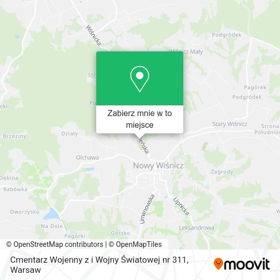 Mapa Cmentarz Wojenny z i Wojny Światowej nr 311