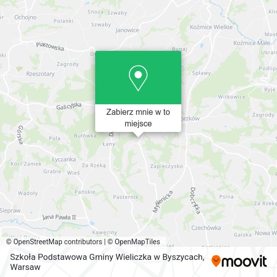 Mapa Szkoła Podstawowa Gminy Wieliczka w Byszycach