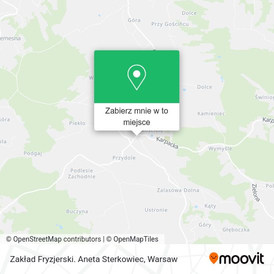 Mapa Zakład Fryzjerski. Aneta Sterkowiec