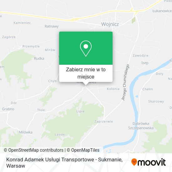 Mapa Konrad Adamek Usługi Transportowe - Sukmanie