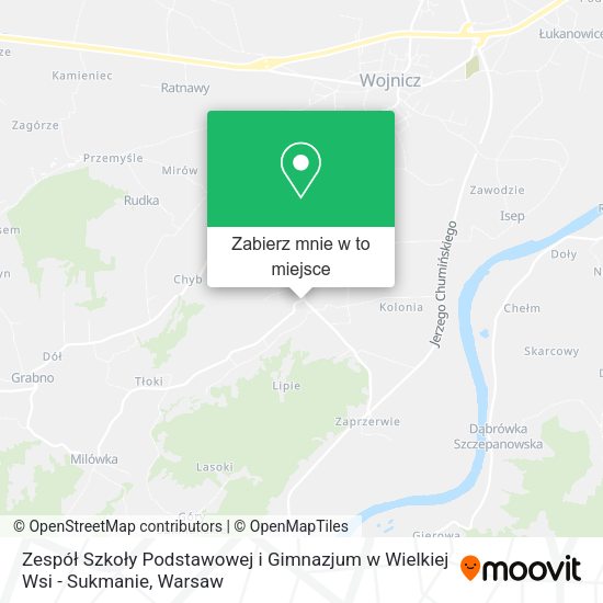 Mapa Zespół Szkoły Podstawowej i Gimnazjum w Wielkiej Wsi - Sukmanie