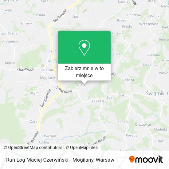 Mapa Run Log Maciej Czerwiński - Mogilany