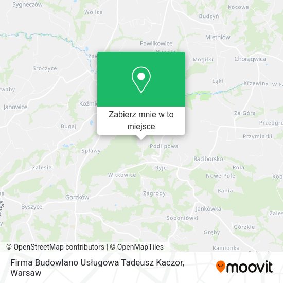 Mapa Firma Budowlano Usługowa Tadeusz Kaczor