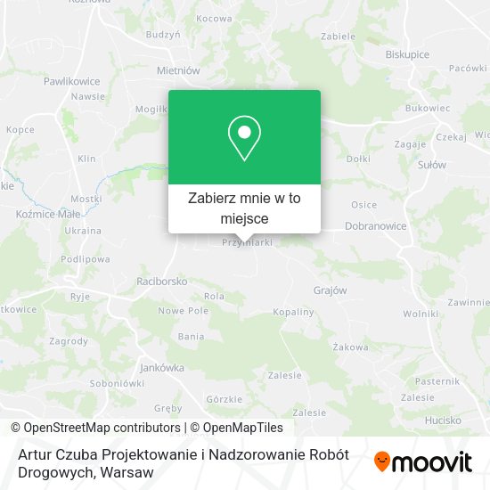 Mapa Artur Czuba Projektowanie i Nadzorowanie Robót Drogowych