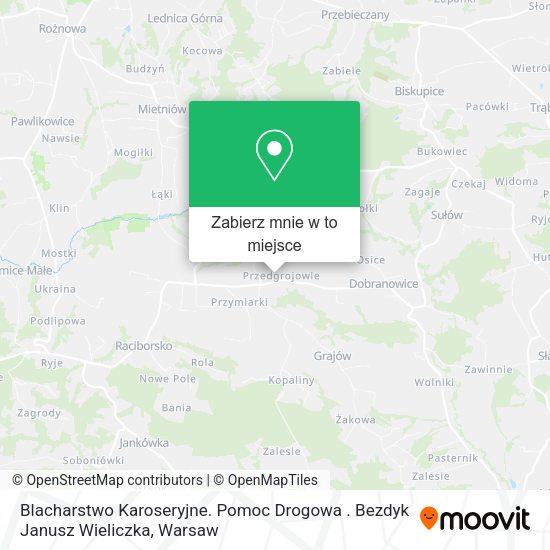 Mapa Blacharstwo Karoseryjne. Pomoc Drogowa . Bezdyk Janusz Wieliczka