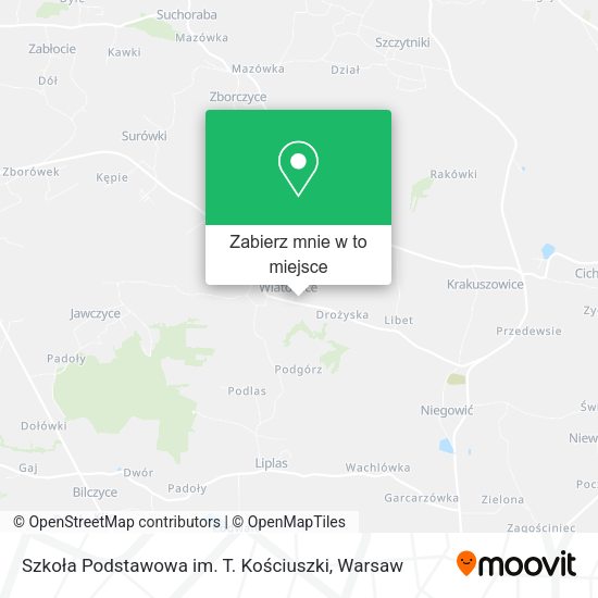 Mapa Szkoła Podstawowa im. T. Kościuszki