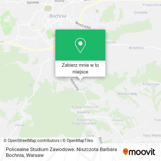 Mapa Policealne Studium Zawodowe. Niszczota Barbara Bochnia