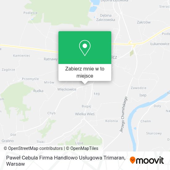 Mapa Paweł Cebula Firma Handlowo Usługowa Trimaran