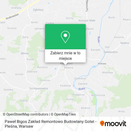 Mapa Paweł Bigos Zakład Remontowo Budowlany Gotel - Pleśna