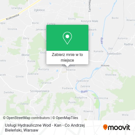 Mapa Usługi Hydrauliczne Wod - Kan - Co Andrzej Bieleński