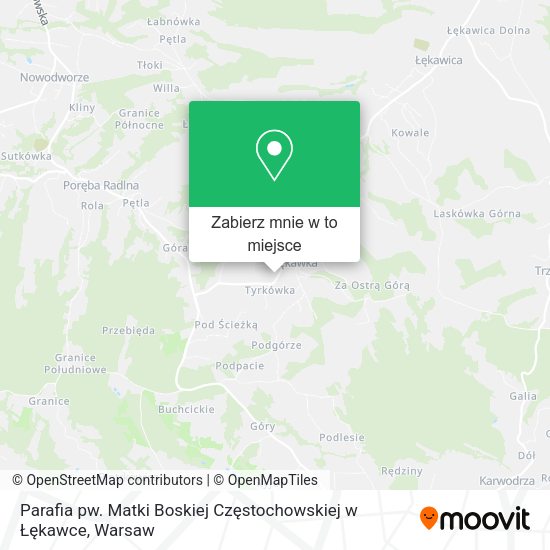 Mapa Parafia pw. Matki Boskiej Częstochowskiej w Łękawce