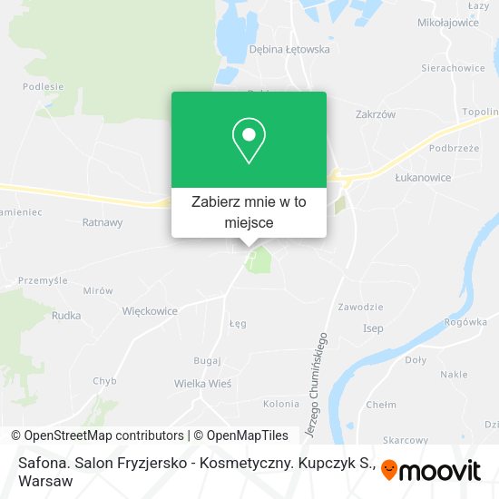 Mapa Safona. Salon Fryzjersko - Kosmetyczny. Kupczyk S.