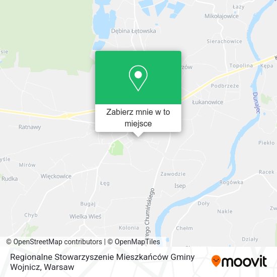 Mapa Regionalne Stowarzyszenie Mieszkańców Gminy Wojnicz