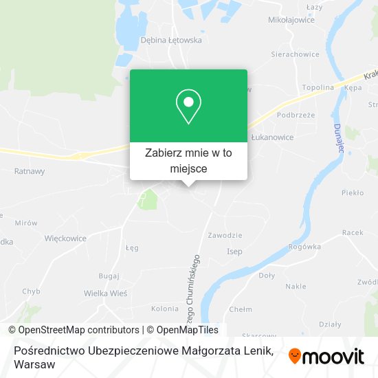 Mapa Pośrednictwo Ubezpieczeniowe Małgorzata Lenik